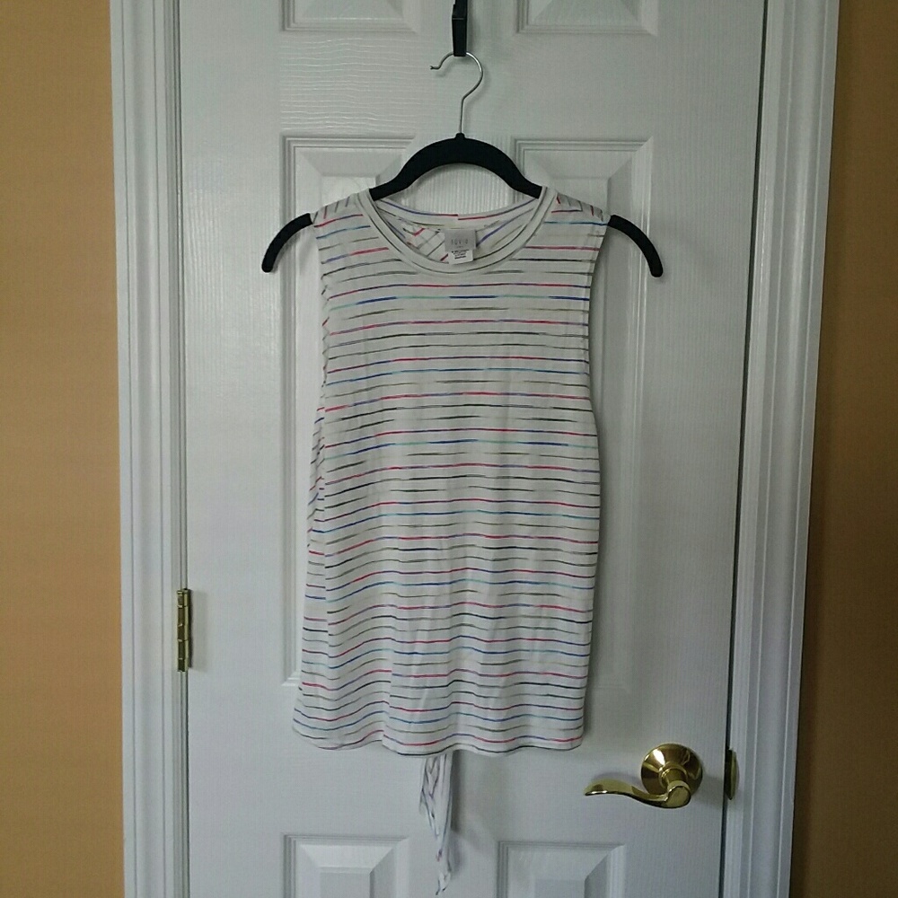 Tovia Sleeveless Stripe Tie Back Top